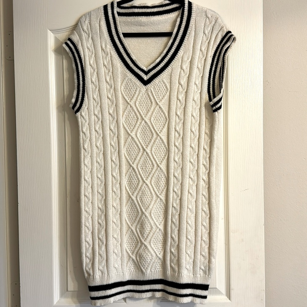 White sweater dress
